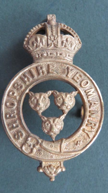 British Army Pre 1953 Shropshire Yeomanry Officers Cap Badge