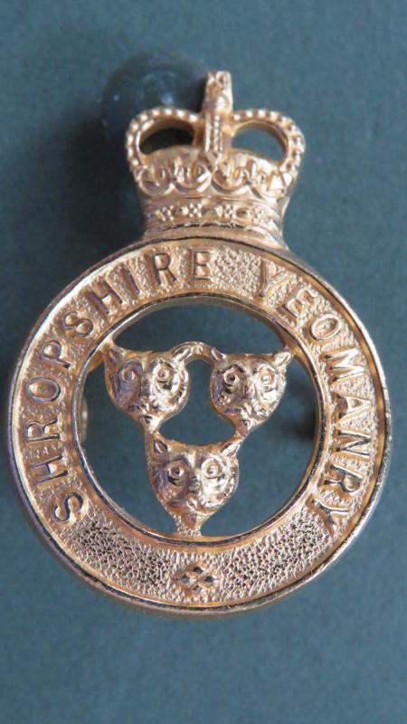 British Army Post 1953 Shropshire Yeomanry Officers Cap Badge