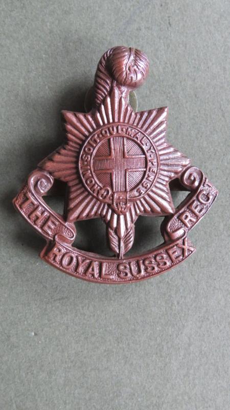 British Army The Royal Sussex Regiment Officers Service Dress Cap Badge