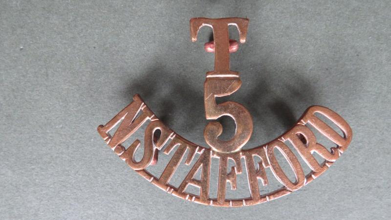 British Army 5th Territorial Battalion, The North Staffordshire Regiment Shoulder Title