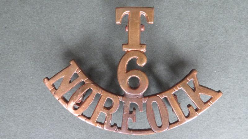 British Army WW1 6th Territorial Battalion, The Norfolk Regiment Shoulder Title