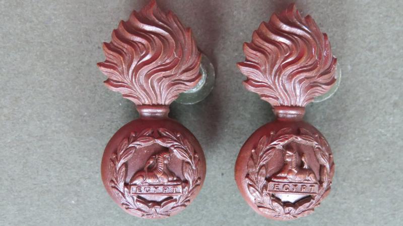 British Army The Lancashire Fusiliers Officers' Service Dress Collar Badges