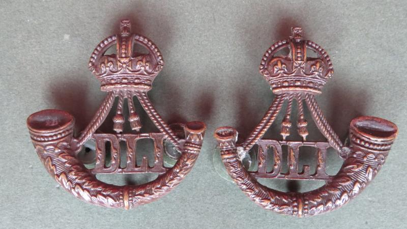 British Army The Durham Light Infantry Officers Service Dress Collar Badges