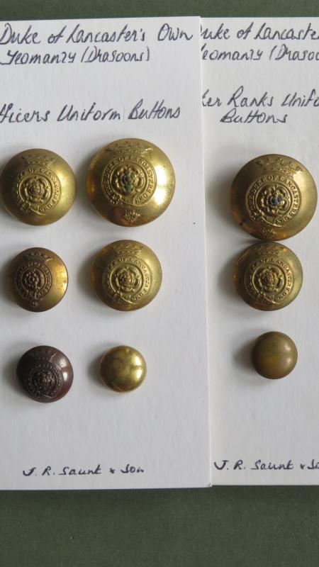 British Army The Duke of Lancaster's Own Yeomanry (Dragoons) Uniform Buttons