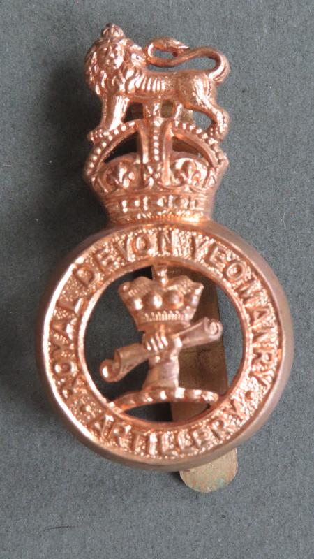 British Army Pre 1953 Royal Devon Yeomanry Artillery Cap Badge