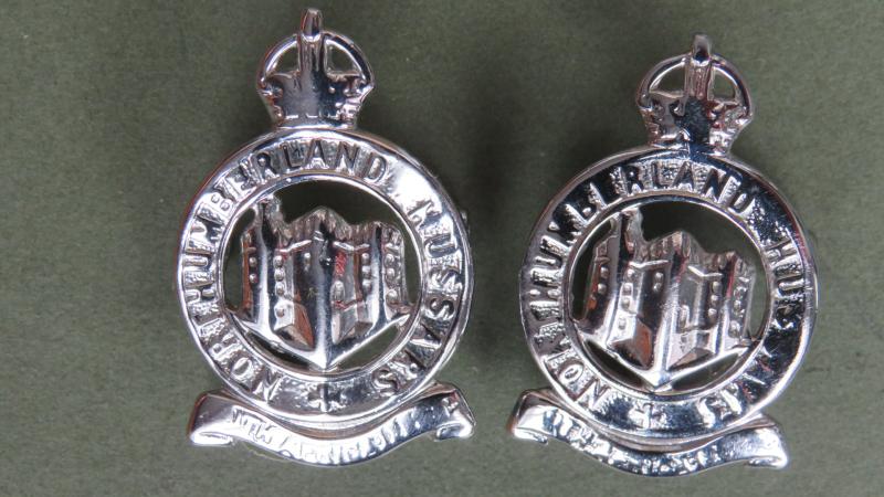 British Army Pre 1953 The Northumberland Hussars Collar Badges