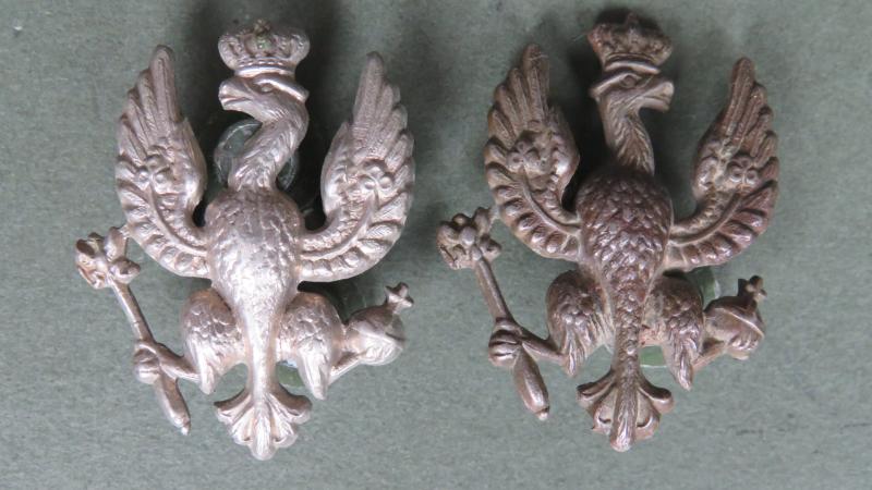 British Army 14th King's Hussars Pre 1915 Collar Badges