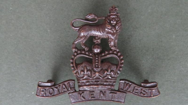 British Army The Queen's Own Royal West Kent Regiment Post 1953 Officers Service Dress Collar Badge