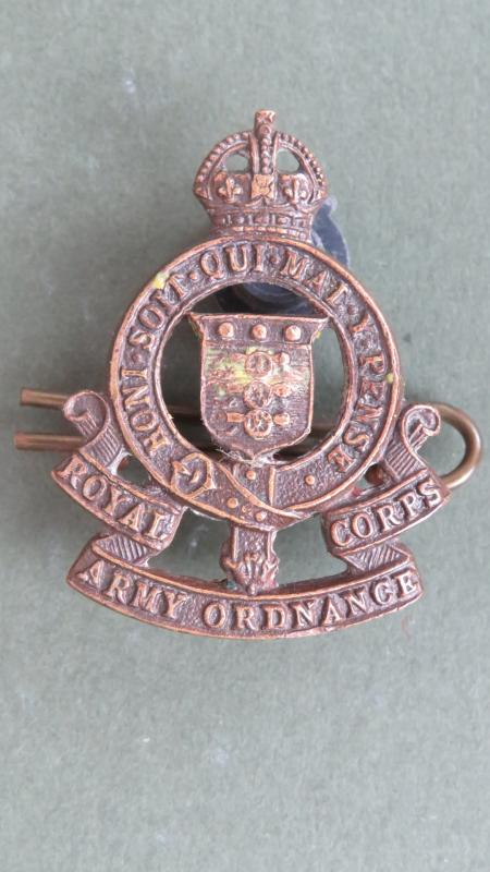 British Army Royal Army Ordnance Corps Pre 1947 Officer's Service Dress Collar Badge