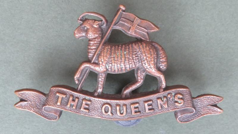 British Army The Queen's Royal Regiment (West Surrey) Officers Service Dress Collar Badge