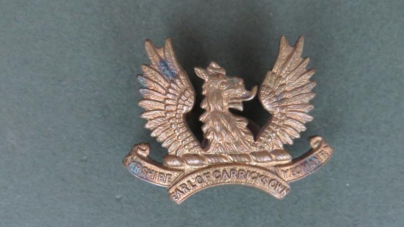 British Army The Ayrshire (Earl of Carrick's Own) Yeomanry Collar Badge