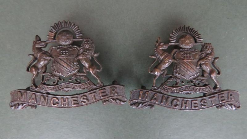 British Army The Manchester Regiment Officer's Service Dress Collar Badges