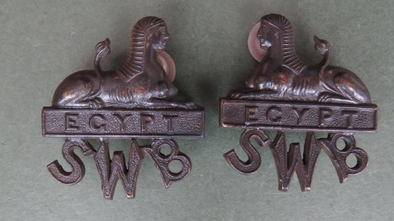 British Army The South Wales Borderers Officer's Service Dress Collar Badges