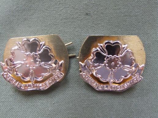 British Army Queen's Lancashire Regiment Collar Badges