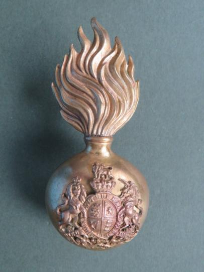 British Army Pre 1901 Royal Scots Fusiliers Officer's Fur Cap Grenade Badge