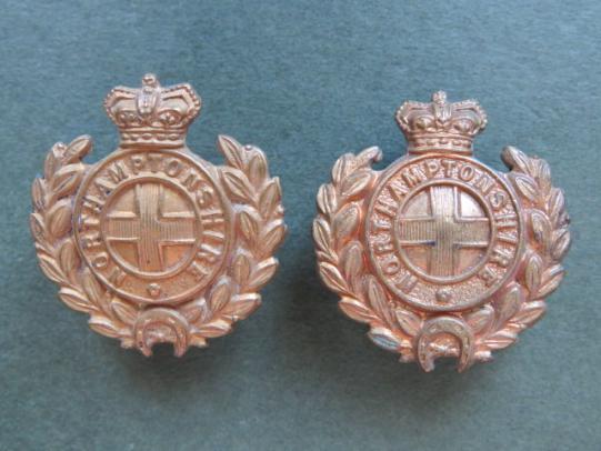 British Army 1884 Pattern The Northamptonshire Regiment Collar Badges