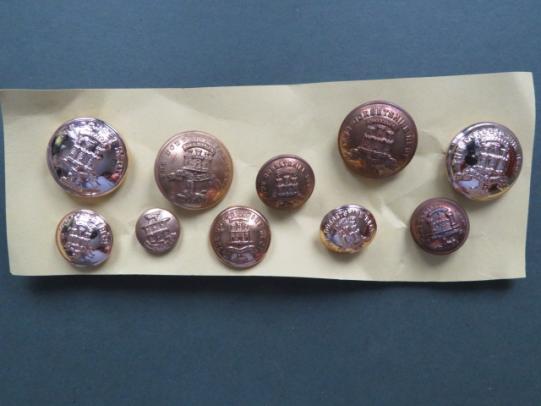 British Army The Dorset and Dorsetshire Regiment 10 Uniform Buttons