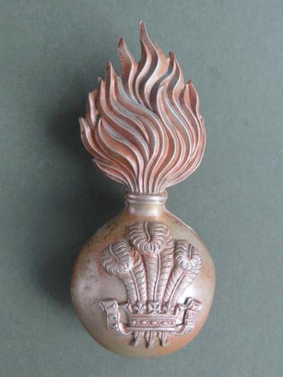 British Army Royal Welsh Fusiliers Volunteers Victorian Period Fur Cap Grenade Badge