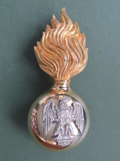 British Army Royal Irish Fusiliers Officer's Fur Cap Grenade Badge