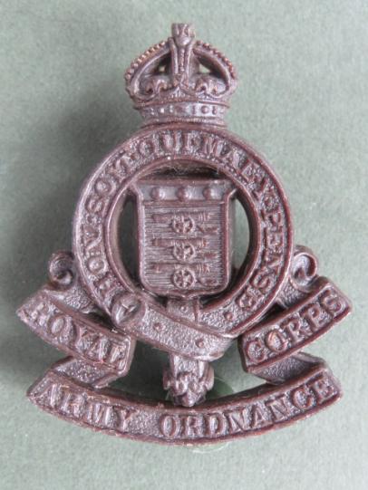 British Army WW2 Plastic Royal Army Ordnance Corps Cap Badge