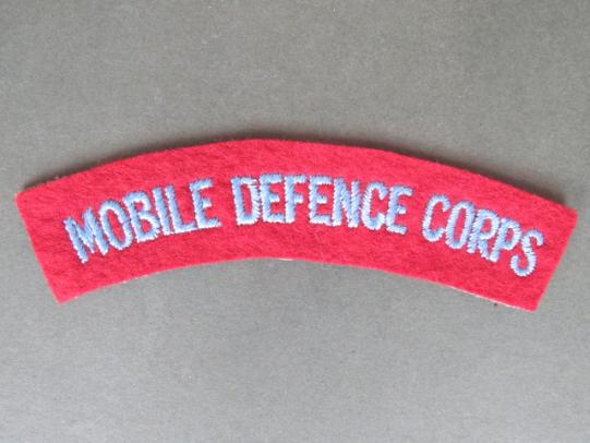British Civil Defence Mobile Defence Corps Shoulder Title