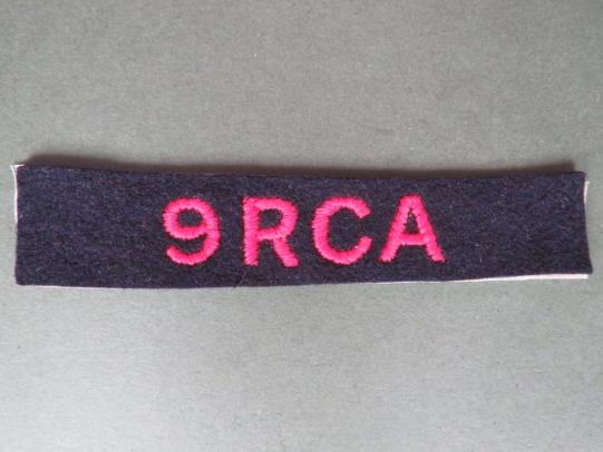 Canada WW2 9th Royal Canadian Artillery Regiment Shoulder Title