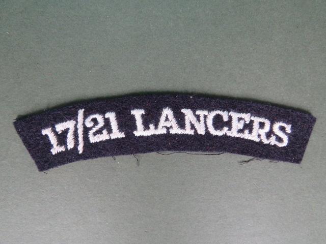 British Army The 17th/21st Lancers Shoulder Title