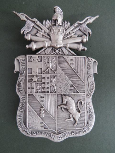 Italy Army Military Application School Shako Helmet Badge