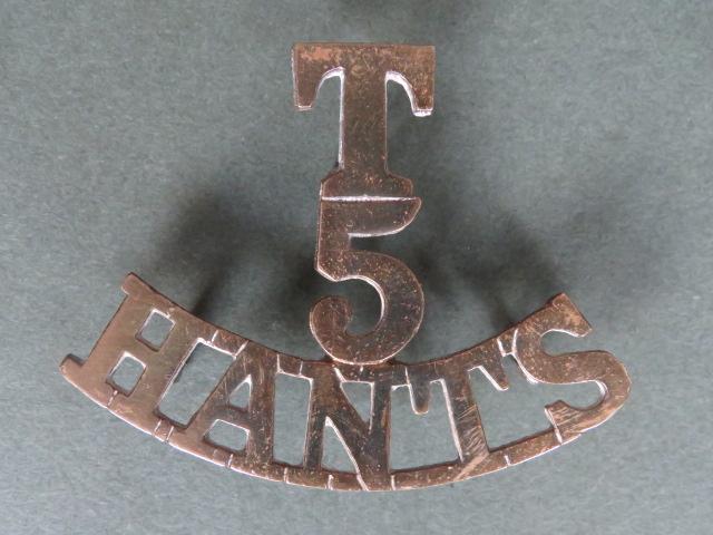 British Army The 5th Territorial Battalion, The Hampshire Regiment Shoulder Title