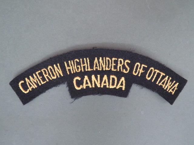Canada Army Post WW2 The Cameron Highlanders of Ottawa Shoulder Title