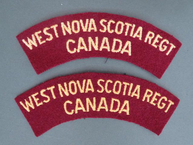 Canada Army Post WW2 West Nova Scotia Regiment Shoulder Titles