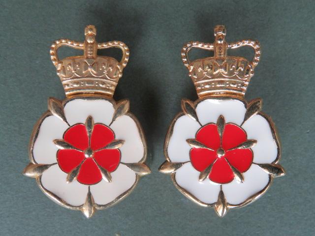 British Army Waterloo & Normandy Band's of The King's Division Collar Badges