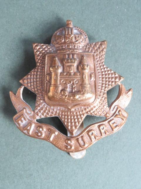 British Army WW1 Economy East Surrey Regiment Cap Badge
