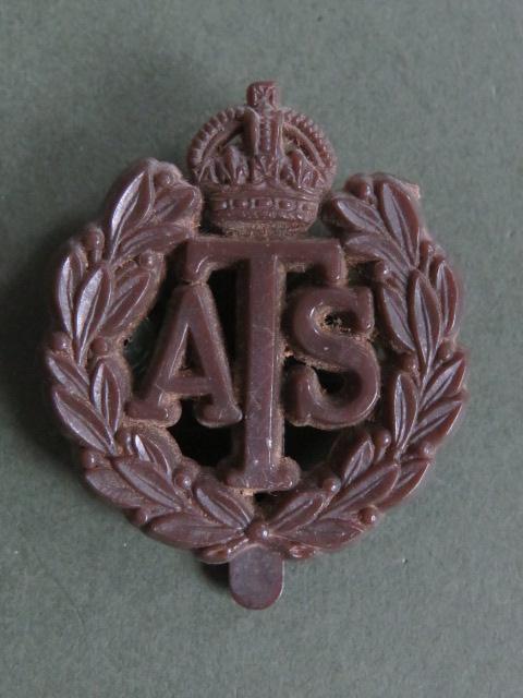 British Army WW2 Plastic A.T.S. Auxiliary Territorial Service Cap Badge
